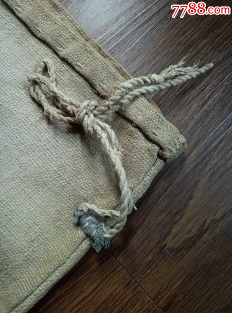 老物件:纯棉布袋粮食口袋·手工色织老粗布,老手艺制作,另加一个老木